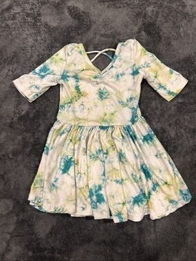 Dot Dot Smile Tie-Dye V-Neck Dress with Crisscross Back